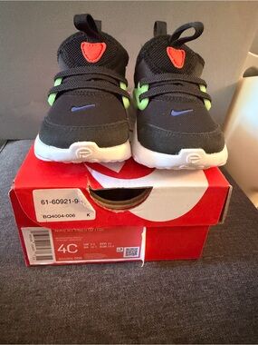 Nike Air Presto Toddler 4C Black Green Red Slip-On Sneakers BQ4004-006